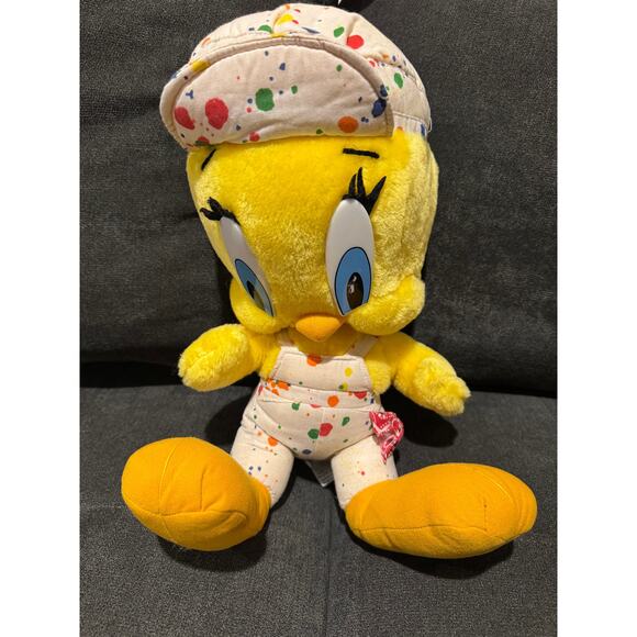 Vintage 1998 Looney Tunes Tweety Bird Painter 16" Plush - Picture 1 of 4